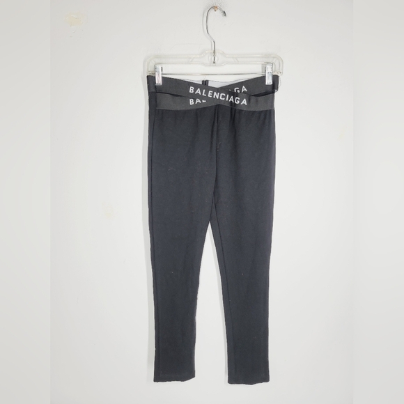 Balenciaga Black Leggings, 27" Waist - Picture 1 of 3
